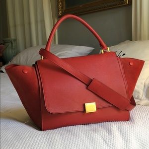 Celine Trapeze Bag - Red